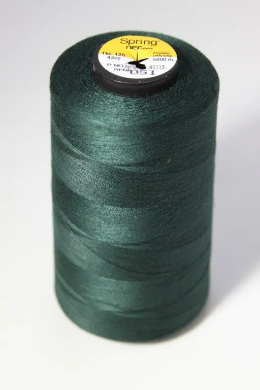Koyu yeşil Spring polyester dikiş ipliği bobini