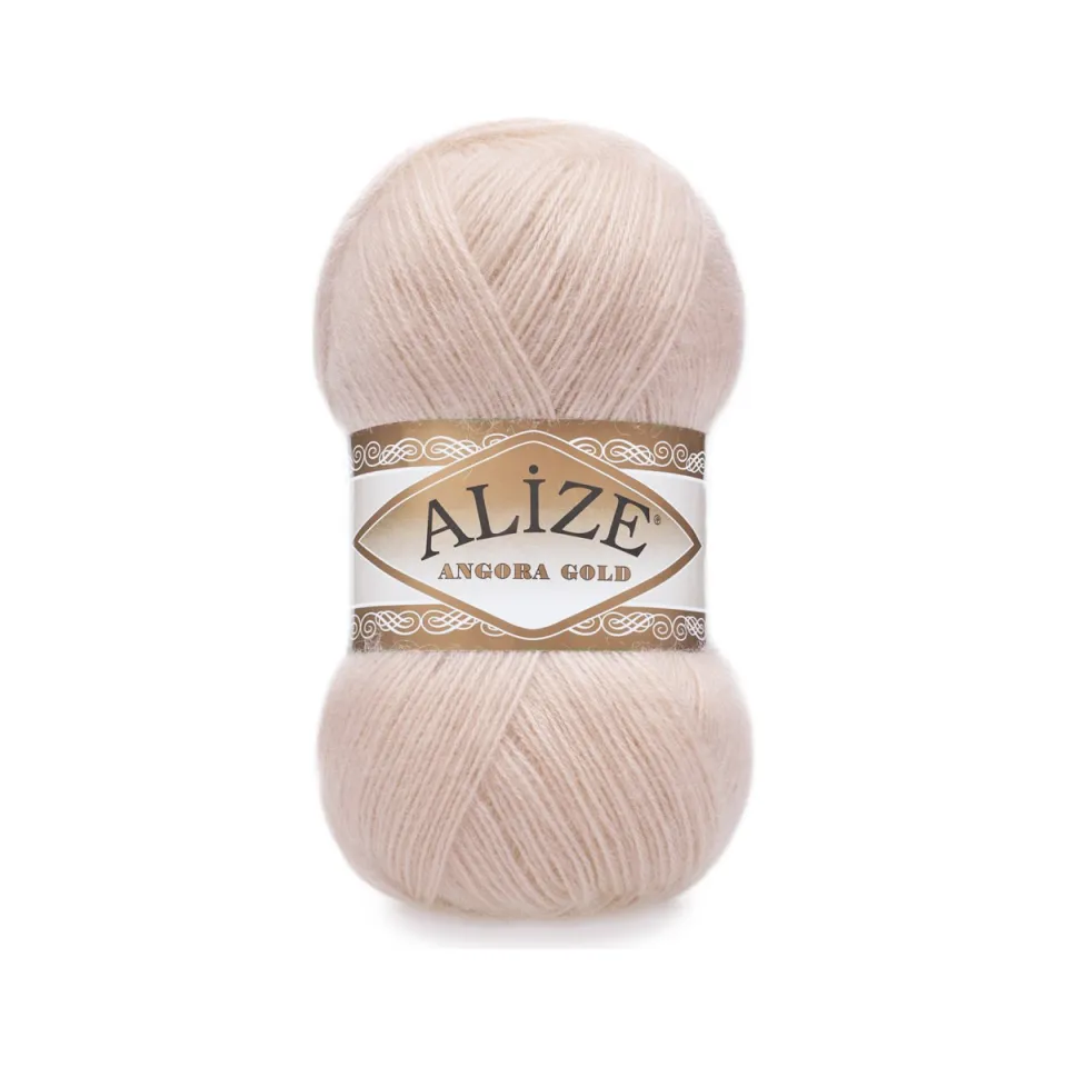 Açık pembe Alize Angora Gold örgü yumağı
