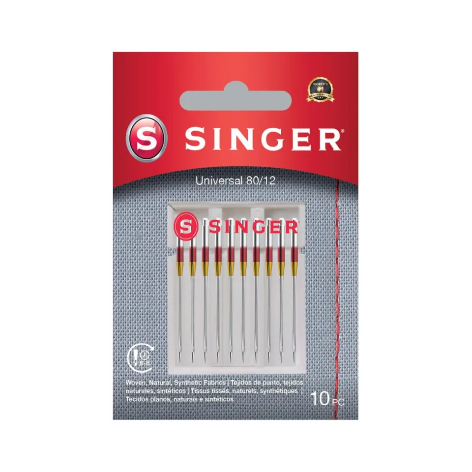 Singer Universal 80/12 ev tipi dikiş makinesi iğnesi, 10'lu paket